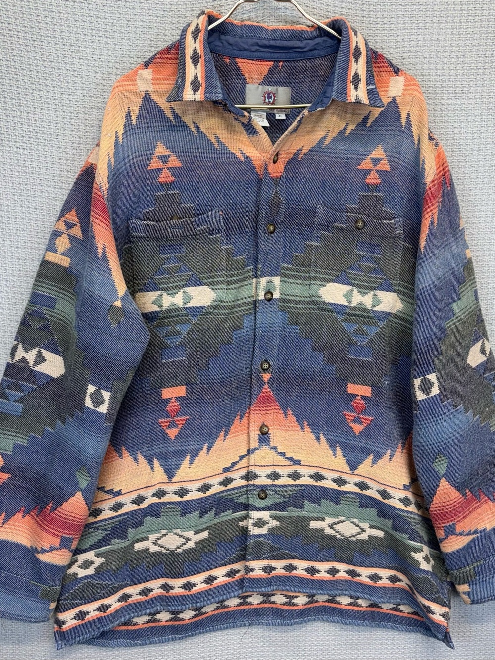Vtg The Territory Ahead Men XL Shirt Southwestern Aztec Pattern Button Up Woven